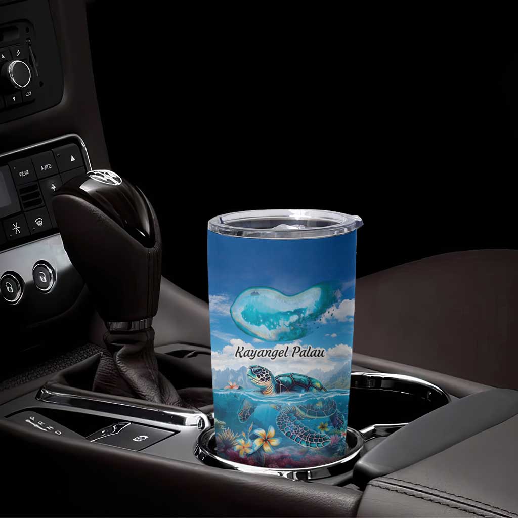 Personalised Palau Kayangel Atoll Tumbler Cup Turtle With Coral Reef Under Water LT9 - Polynesian Pride