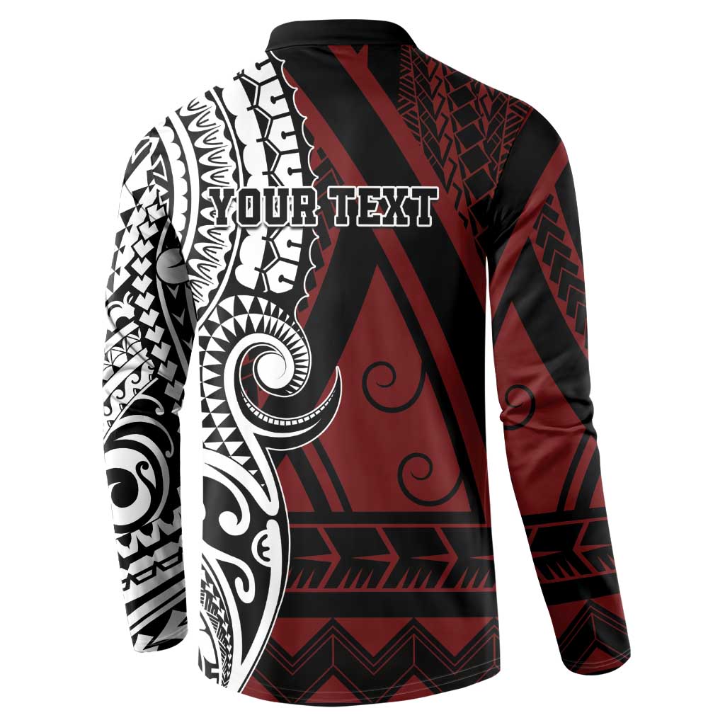 Personalised Tonga Constitution Day 1875 Button Sweatshirt Polynesian Tribal Tattoo