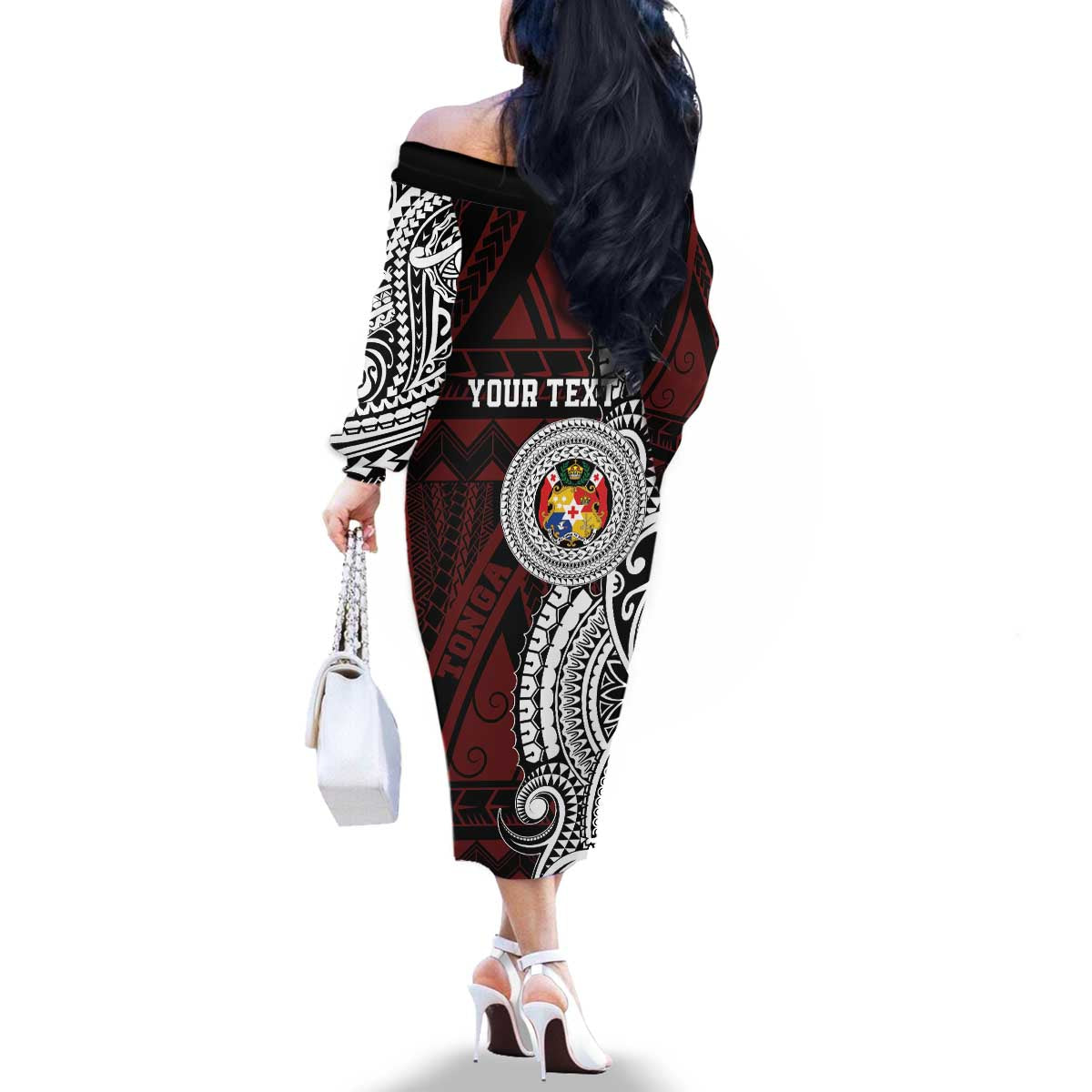 Personalised Tonga Constitution Day 1875 Family Matching Off The Shoulder Long Sleeve Dress and Hawaiian Shirt Polynesian Tribal Tattoo LT9 - Polynesian Pride