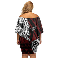 Personalised Tonga Constitution Day 1875 Family Matching Off Shoulder Short Dress and Hawaiian Shirt Polynesian Tribal Tattoo LT9 - Polynesian Pride