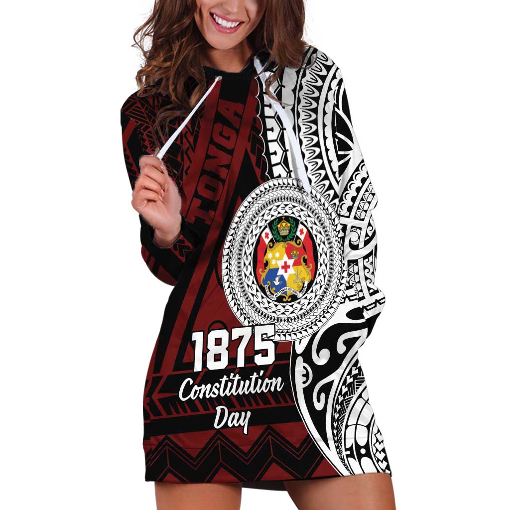 Personalised Tonga Constitution Day 1875 Hoodie Dress Polynesian Tribal Tattoo