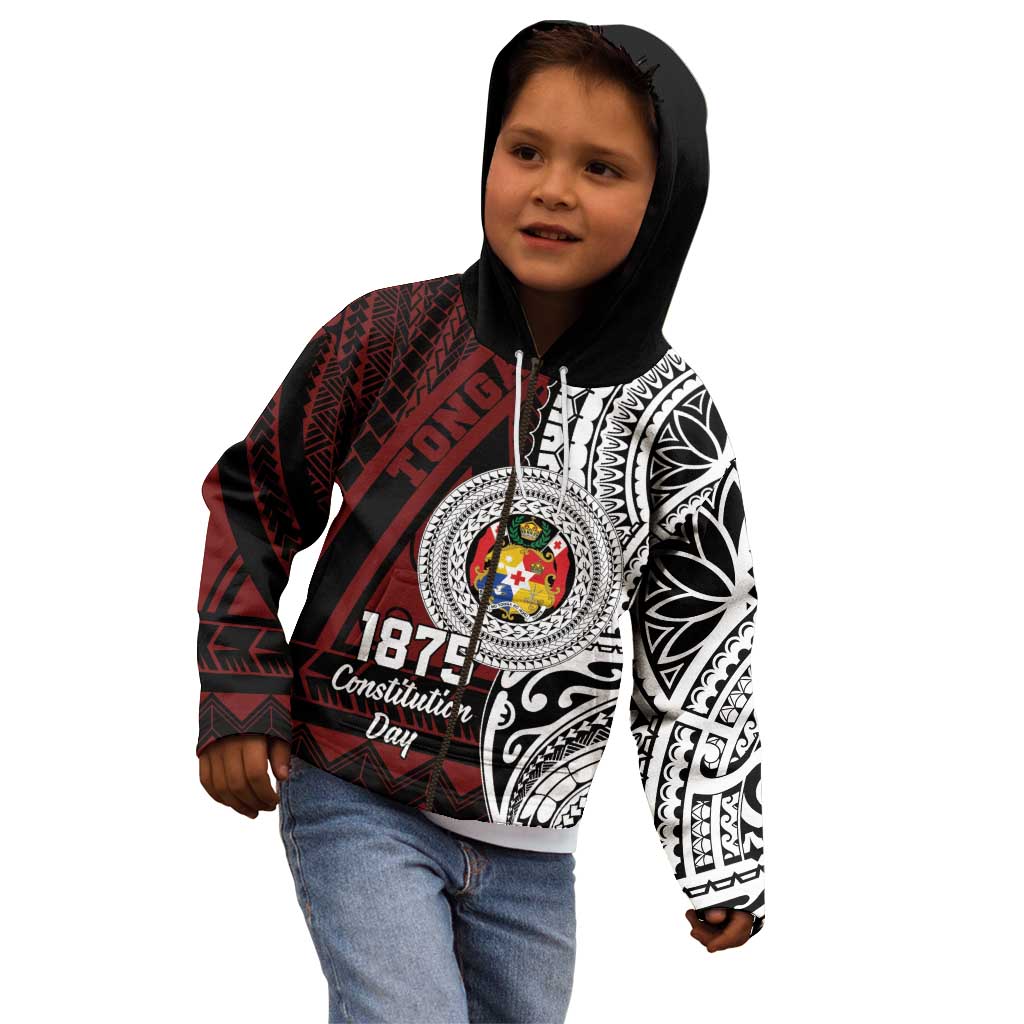 Personalised Tonga Constitution Day 1875 Kid Hoodie Polynesian Tribal Tattoo