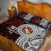 Personalised Tonga Constitution Day 1875 Quilt Bed Set Polynesian Tribal Tattoo