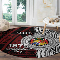 Personalised Tonga Constitution Day 1875 Round Carpet Polynesian Tribal Tattoo