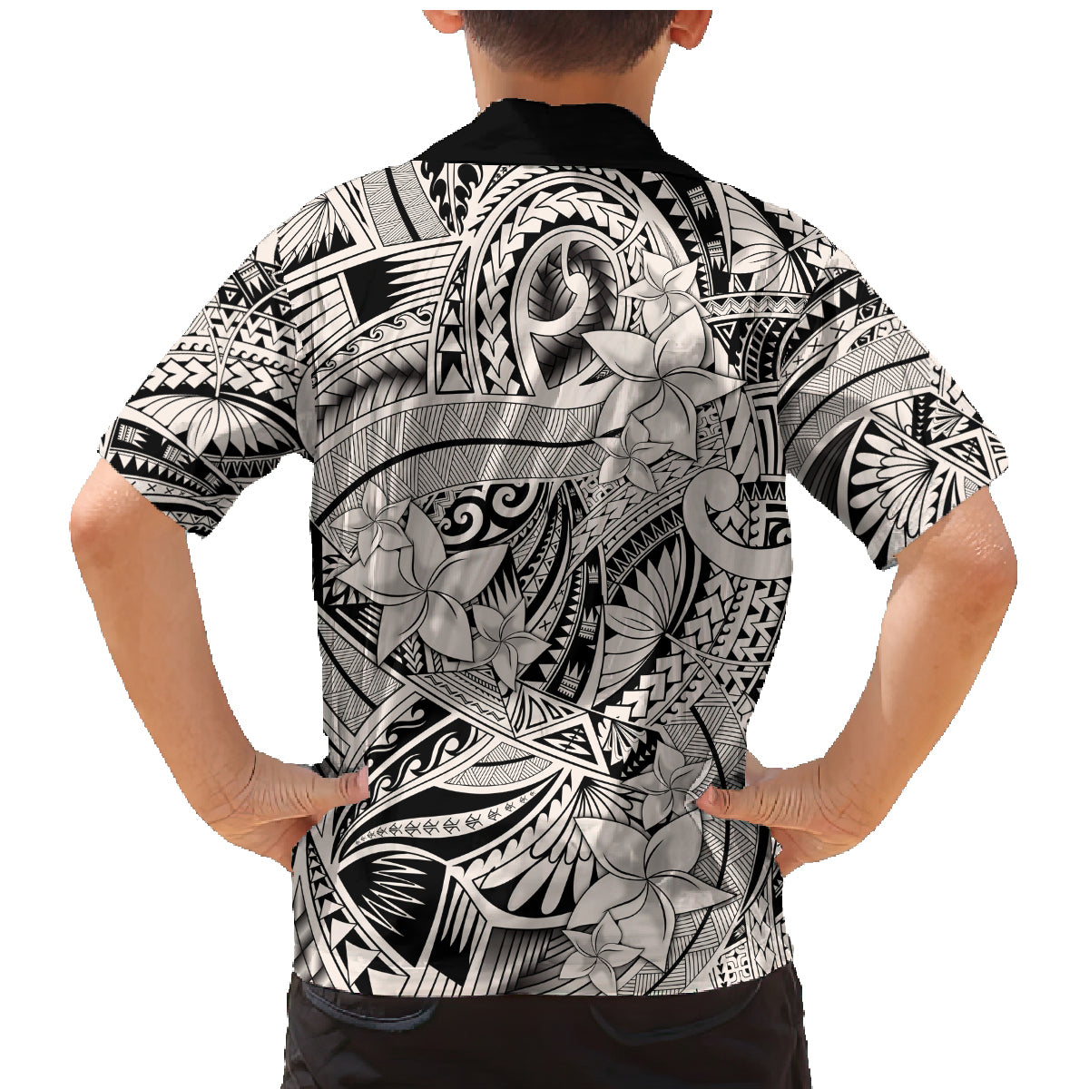 Polynesia Family Matching Mermaid Dress and Hawaiian Shirt Tribal Polynesian Spirit With Beige Pacific Flowers LT9 - Polynesian Pride