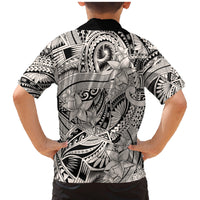Polynesia Family Matching Mermaid Dress and Hawaiian Shirt Tribal Polynesian Spirit With Beige Pacific Flowers LT9 - Polynesian Pride