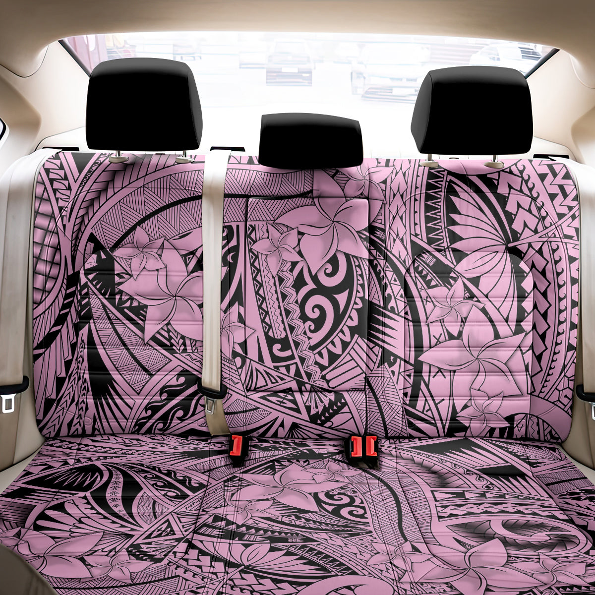 Polynesia Back Car Seat Cover Tribal Polynesian Spirit With Pink Pacific Flowers LT9 - Polynesian Pride