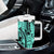 Teal Pacific Flowers Tribal Polynesian Spirit Tumbler With Handle