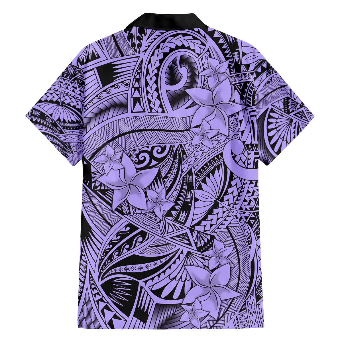 Polynesia Family Matching Summer Maxi Dress and Hawaiian Shirt Tribal Polynesian Spirit With Violet Pacific Flowers LT9 - Polynesian Pride