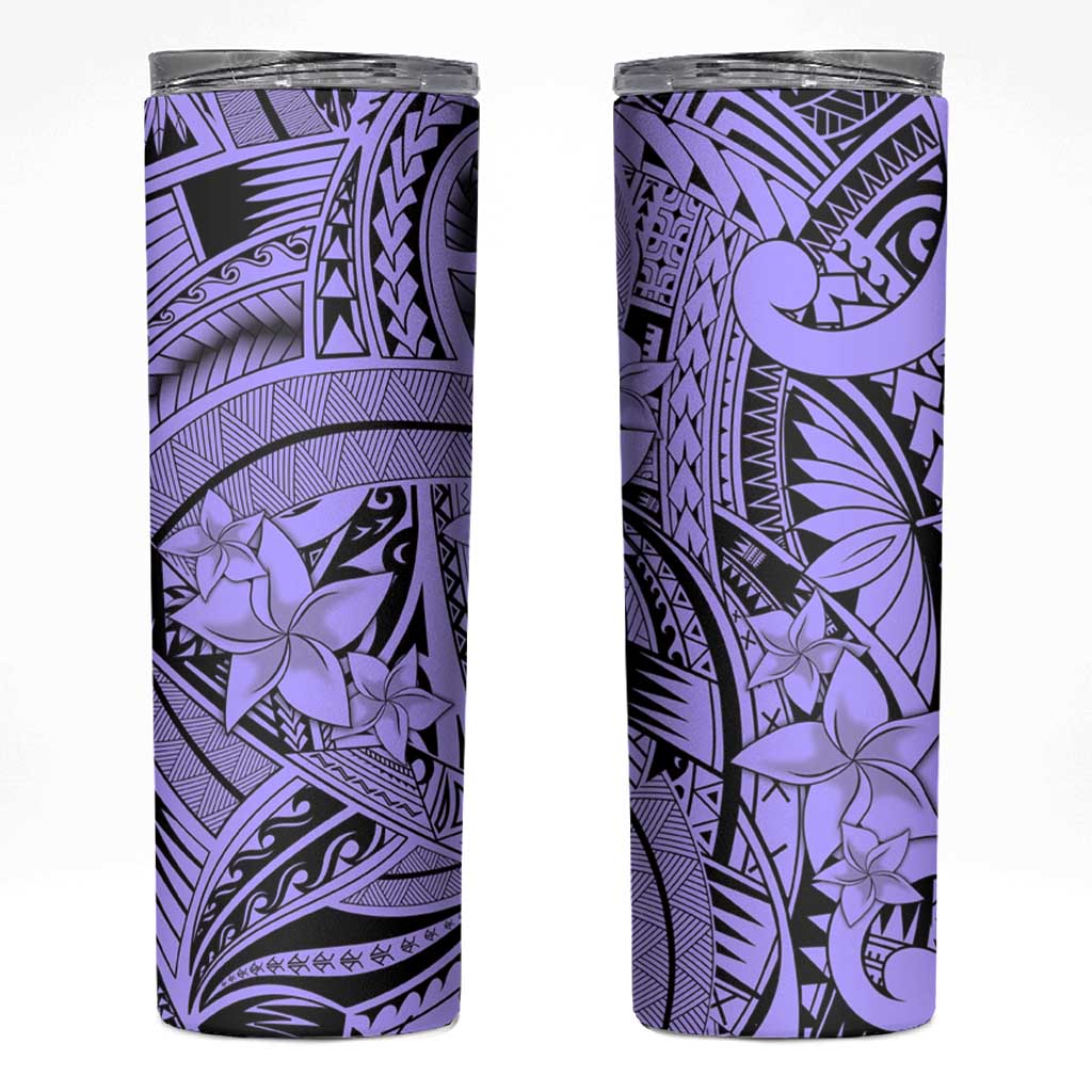 Violet Pacific Flowers Tribal Polynesian Spirit Skinny Tumbler LT9 Violet - Polynesian Pride