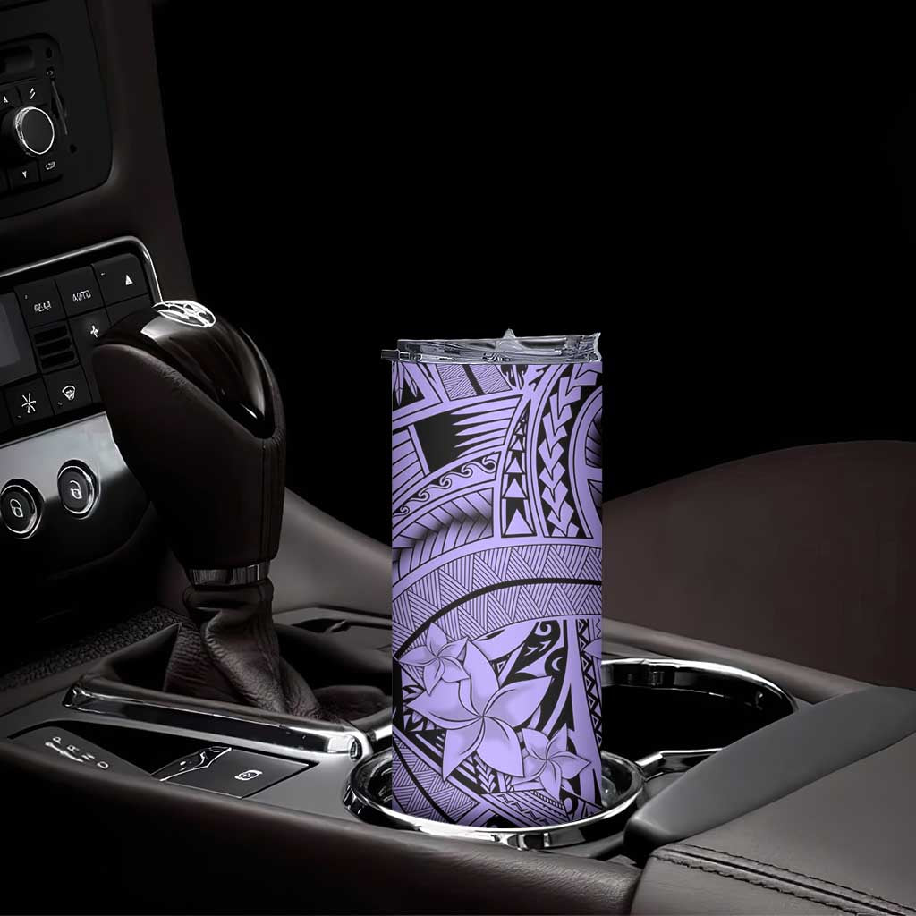 Violet Pacific Flowers Tribal Polynesian Spirit Skinny Tumbler