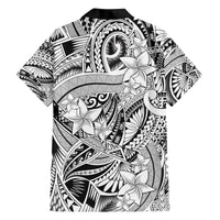 Polynesia Family Matching Summer Maxi Dress and Hawaiian Shirt Tribal Polynesian Spirit With White Pacific Flowers LT9 - Polynesian Pride