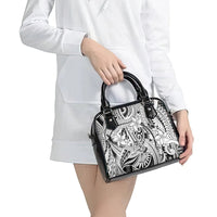 Polynesia Shoulder Handbag Tribal Polynesian Spirit With White Pacific Flowers LT9 - Polynesian Pride