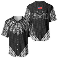 Black Samoa Tribal Chest Tattoo Baseball Jersey LT9 - Polynesian Pride