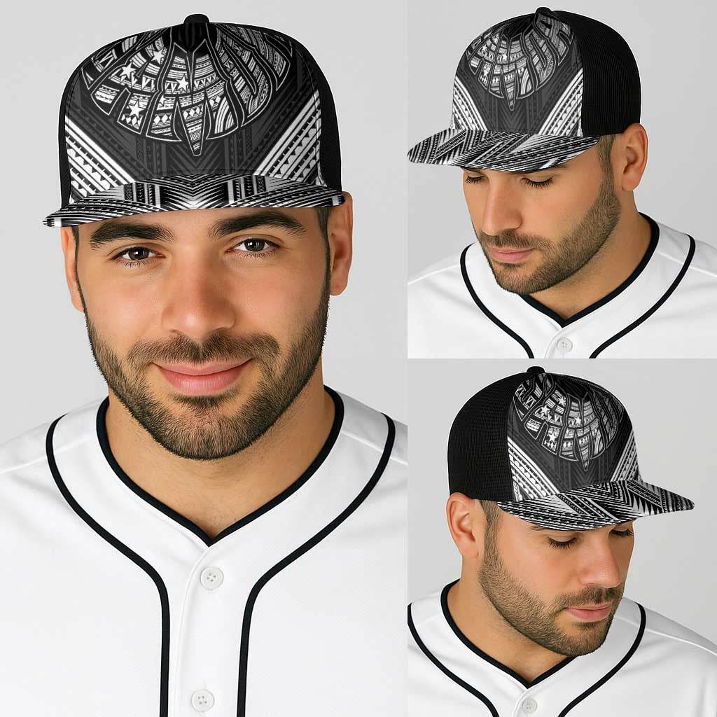 Black Samoa Tribal Chest Tattoo Baseball Net Cap LT9 - Polynesian Pride