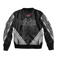 Black Samoa Tribal Chest Tattoo Bomber Jacket LT9 - Polynesian Pride