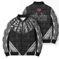 Black Samoa Tribal Chest Tattoo Bomber Puffer Jacket LT9 - Polynesian Pride