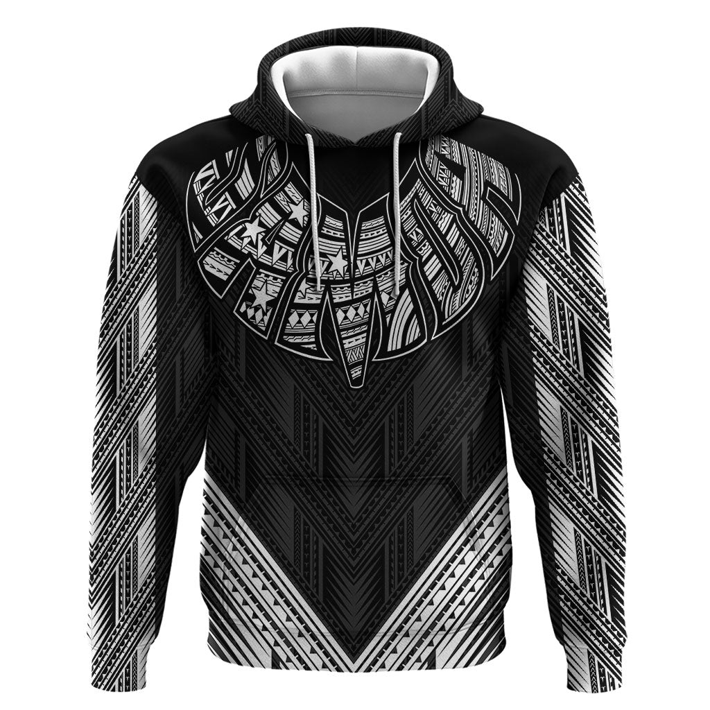 Black Samoa Tribal Chest Tattoo Hoodie LT9 Pullover Hoodie Black - Polynesian Pride