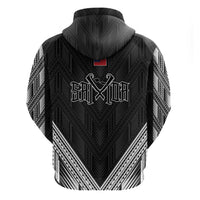 Black Samoa Tribal Chest Tattoo Hoodie LT9 - Polynesian Pride