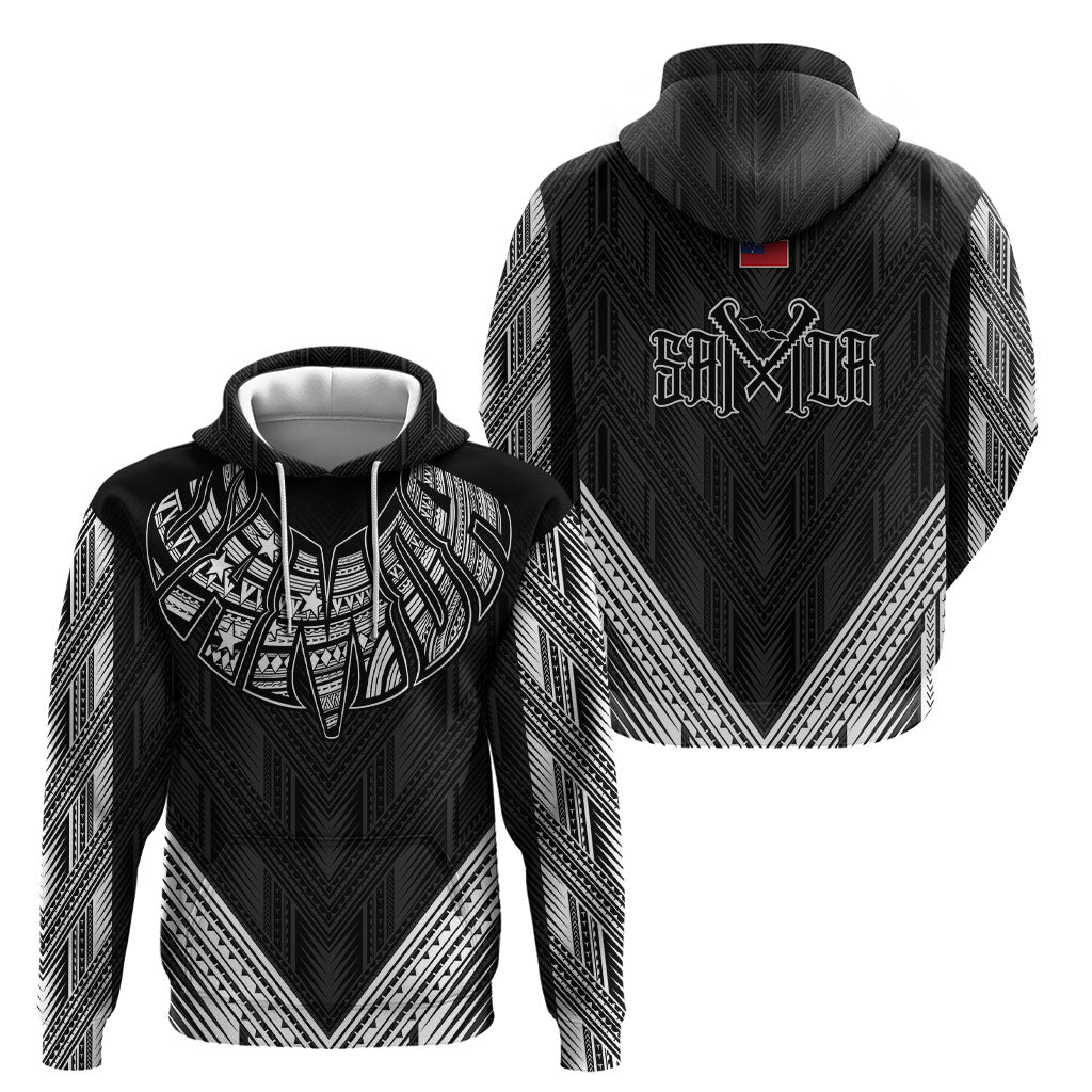 Black Samoa Tribal Chest Tattoo Hoodie LT9 - Polynesian Pride