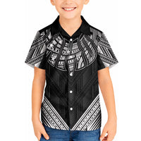 Black Samoa Tribal Chest Tattoo Kid Hawaiian Shirt LT9 Kid Black - Polynesian Pride