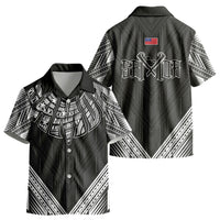 Black Samoa Tribal Chest Tattoo Kid Hawaiian Shirt LT9 - Polynesian Pride