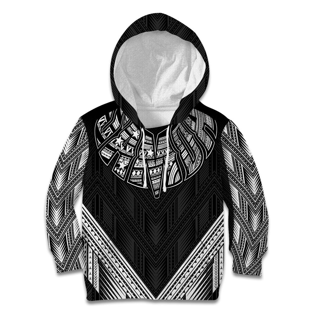 Black Samoa Tribal Chest Tattoo Kid Hoodie LT9 Hoodie Black - Polynesian Pride