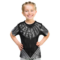 Black Samoa Tribal Chest Tattoo Kid T Shirt LT9 Black - Polynesian Pride