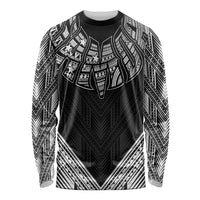 Black Samoa Tribal Chest Tattoo Long Sleeve Shirt LT9 Unisex Black - Polynesian Pride