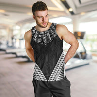 Black Samoa Tribal Chest Tattoo Men Tank Top LT9 Black - Polynesian Pride