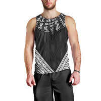 Black Samoa Tribal Chest Tattoo Men Tank Top LT9 - Polynesian Pride