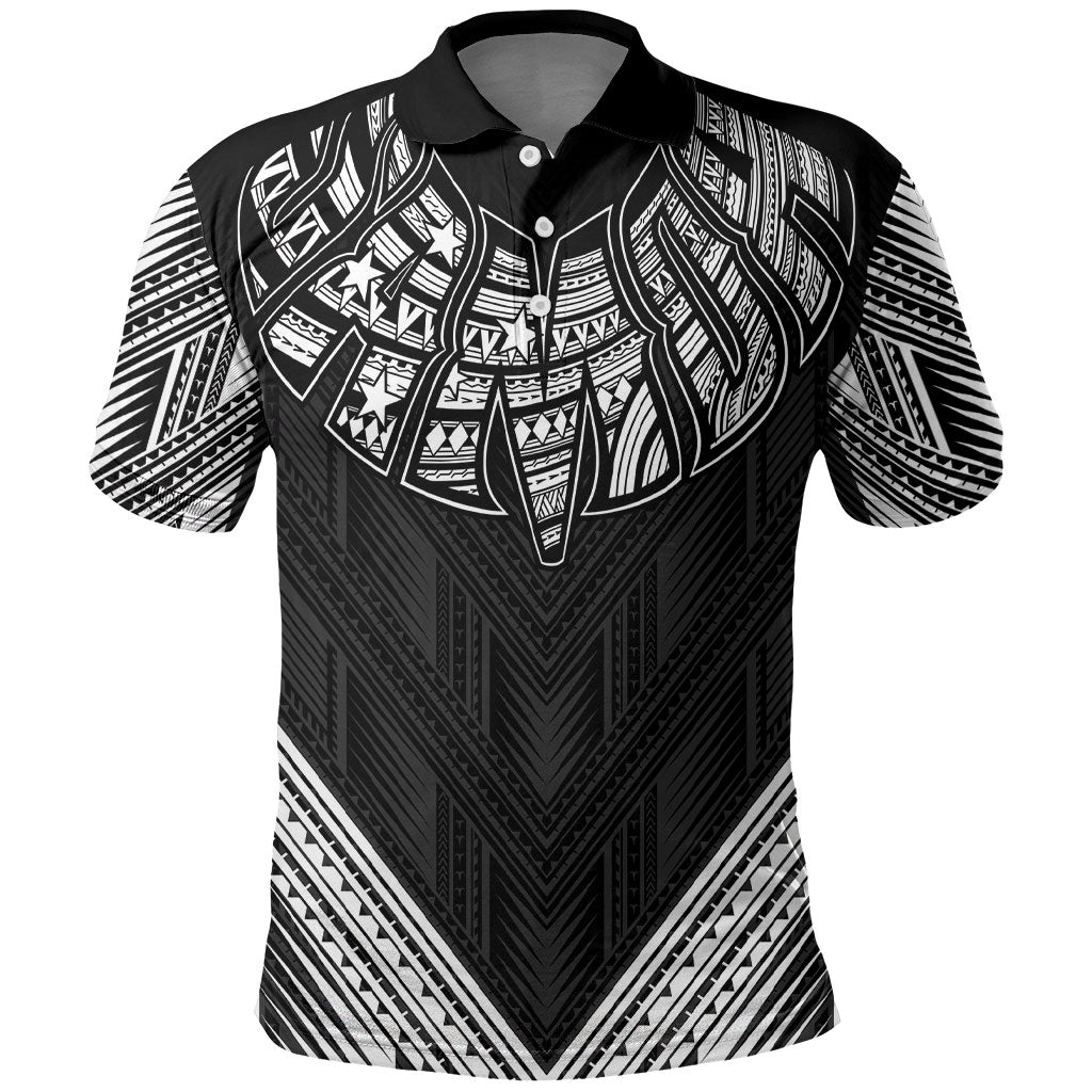 Black Samoa Tribal Chest Tattoo Polo Shirt LT9 Black - Polynesian Pride