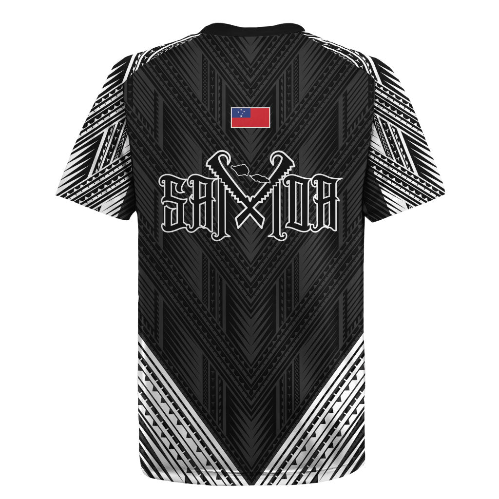 Black Samoa Tribal Chest Tattoo Rugby Jersey LT9 - Polynesian Pride