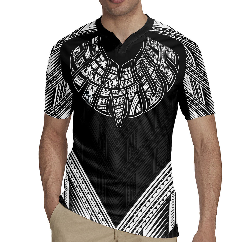 Black Samoa Tribal Chest Tattoo Rugby Jersey LT9 - Polynesian Pride