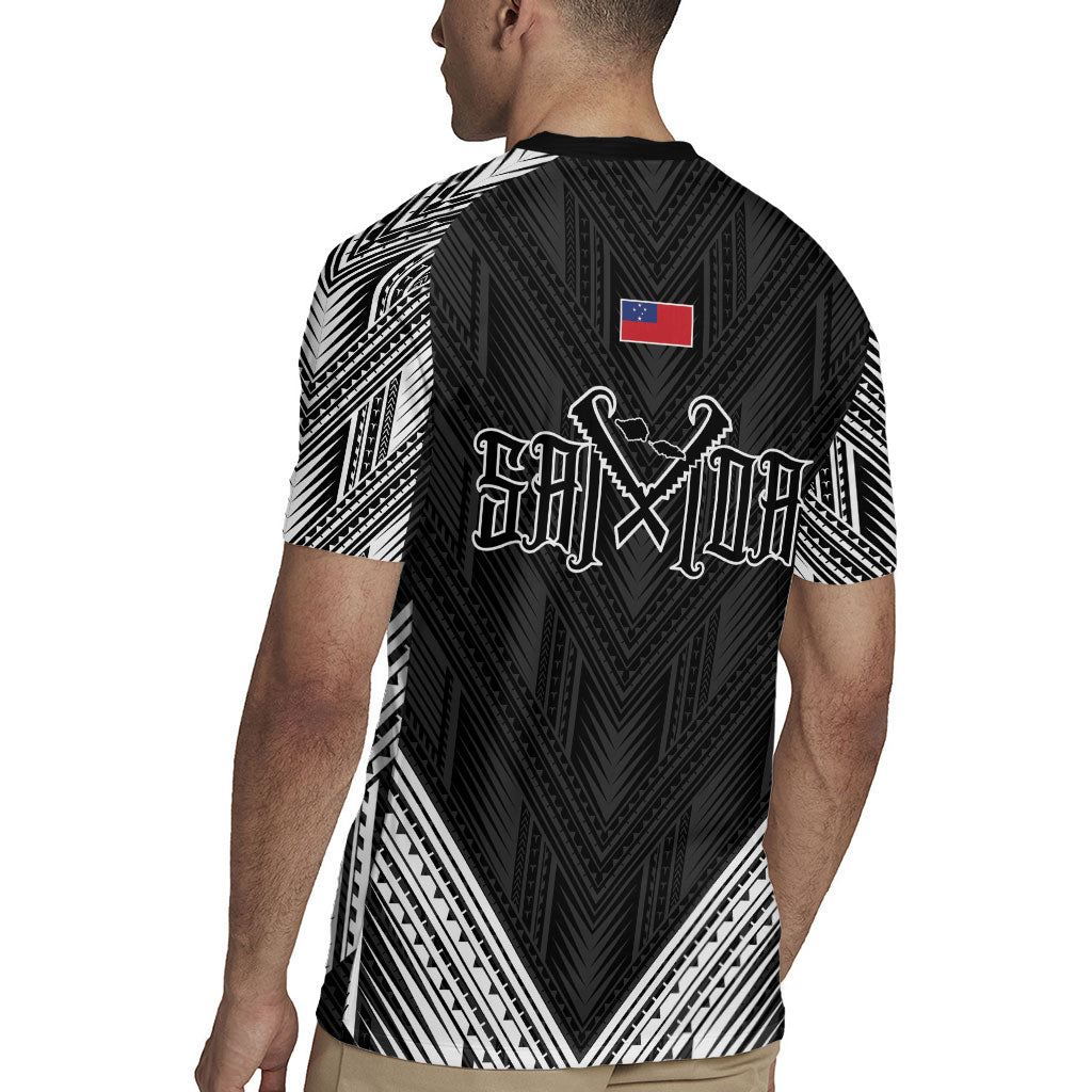 Black Samoa Tribal Chest Tattoo Rugby Jersey LT9 - Polynesian Pride