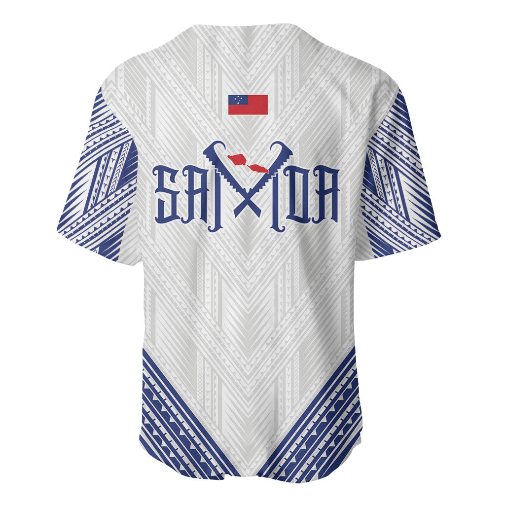White Samoa Tribal Chest Tattoo Baseball Jersey LT9 - Polynesian Pride