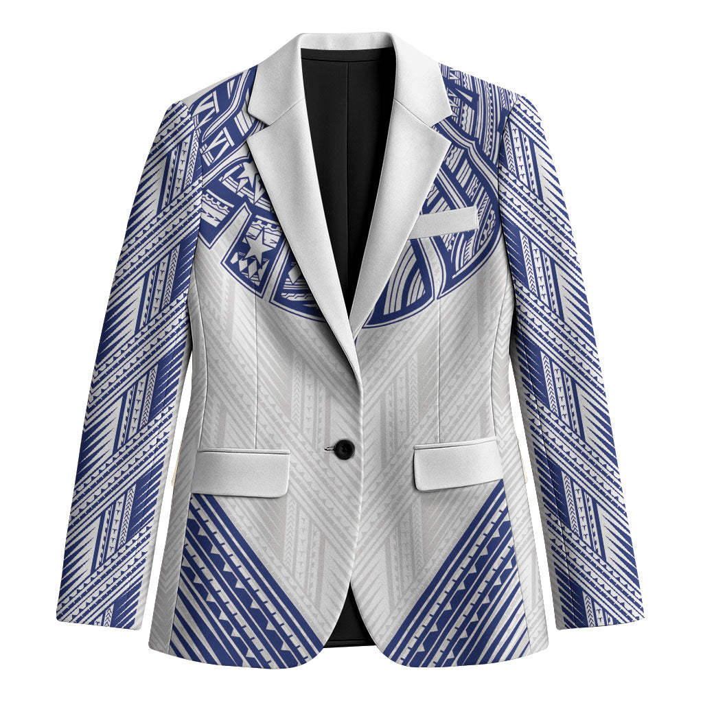 White Samoa Tribal Chest Tattoo Blazer LT9 Unisex White - Polynesian Pride