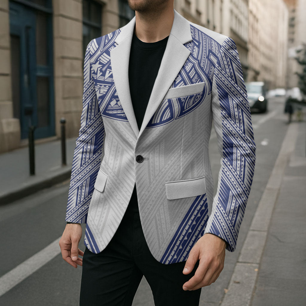 White Samoa Tribal Chest Tattoo Blazer LT9 - Polynesian Pride