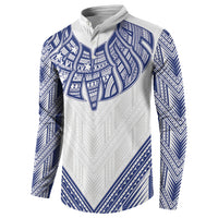 White Samoa Tribal Chest Tattoo Button Sweatshirt LT9 - Polynesian Pride