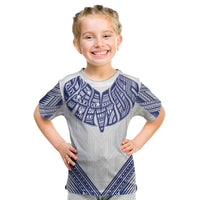 White Samoa Tribal Chest Tattoo Kid T Shirt LT9 White - Polynesian Pride