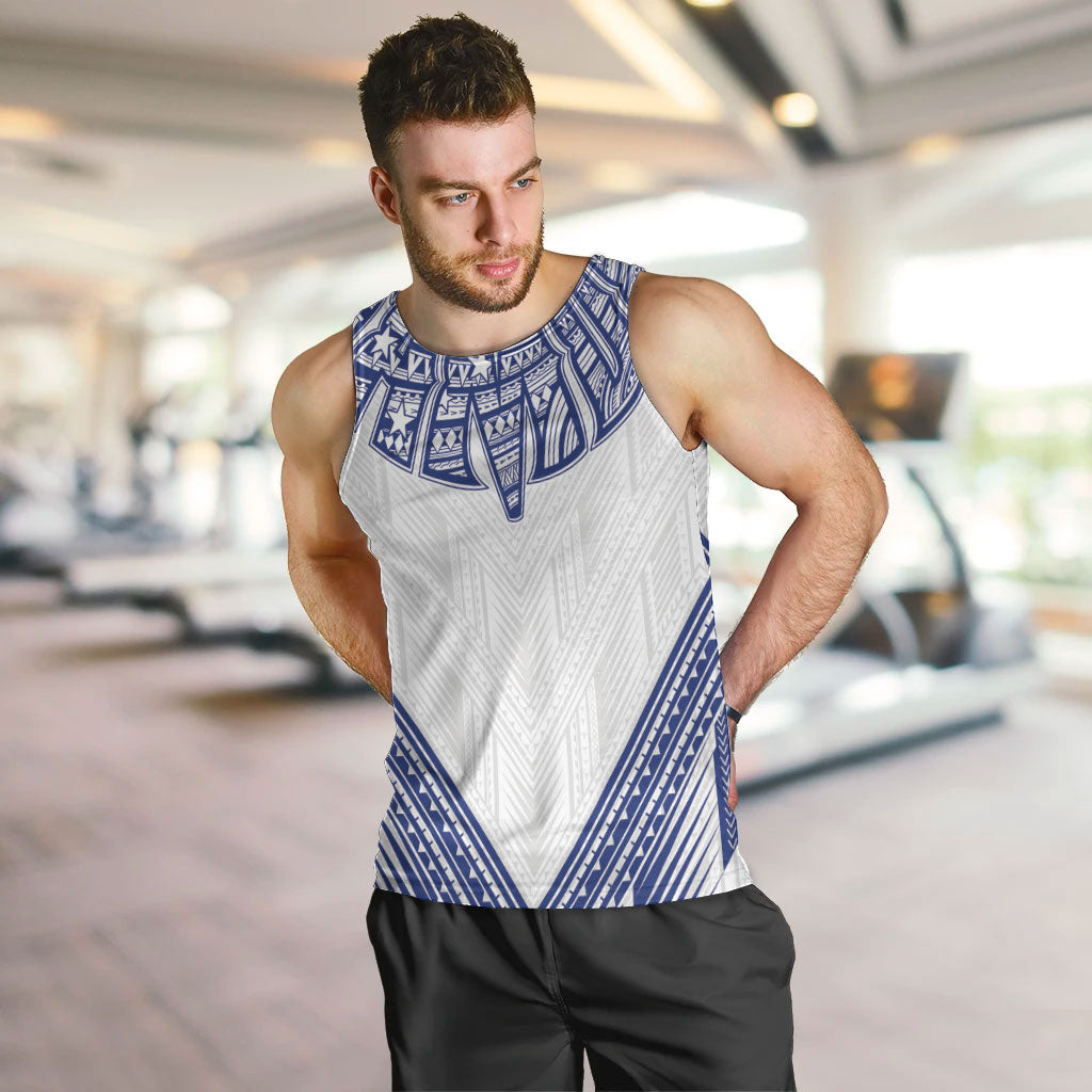 White Samoa Tribal Chest Tattoo Men Tank Top LT9 White - Polynesian Pride