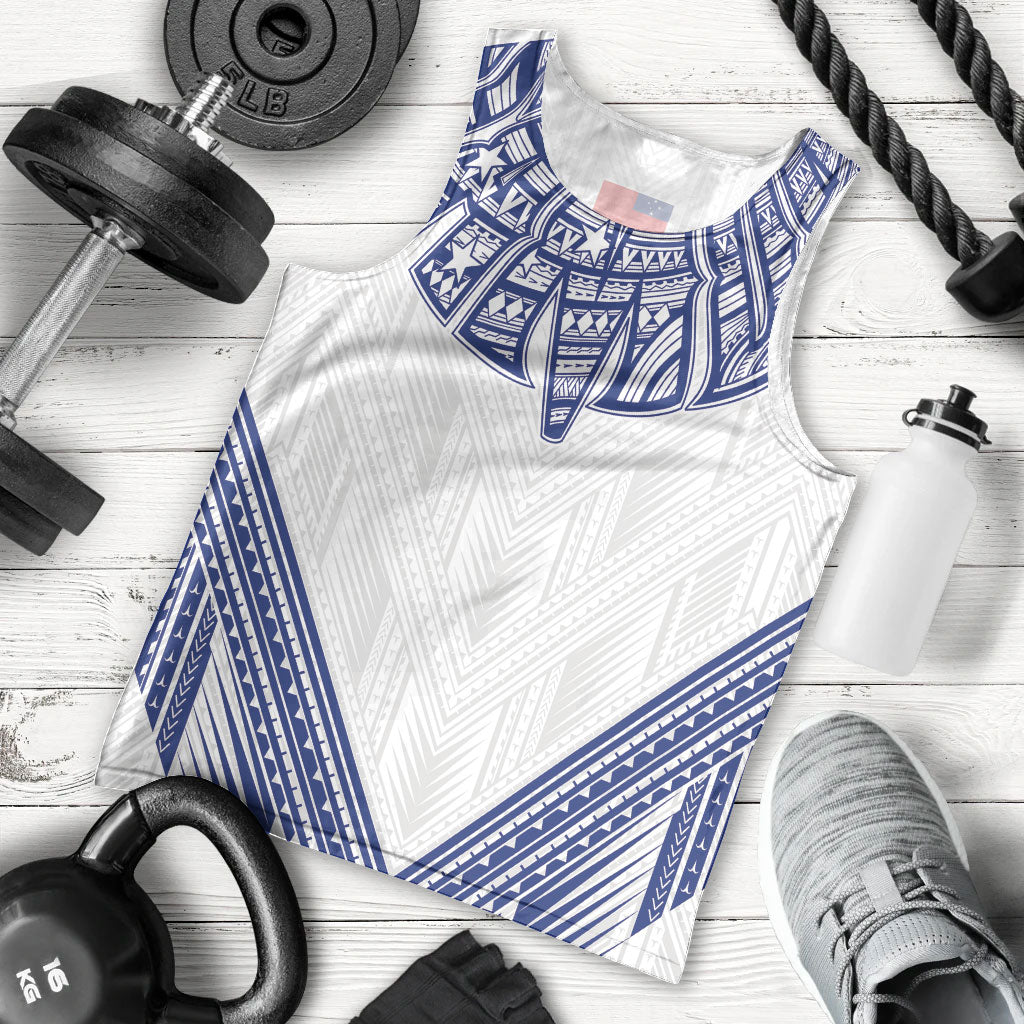 White Samoa Tribal Chest Tattoo Men Tank Top LT9 - Polynesian Pride