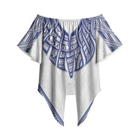 White Samoa Tribal Chest Tattoo Off Shoulder Wrap Waist Top LT9 - Polynesian Pride