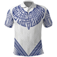 White Samoa Tribal Chest Tattoo Polo Shirt LT9 White - Polynesian Pride