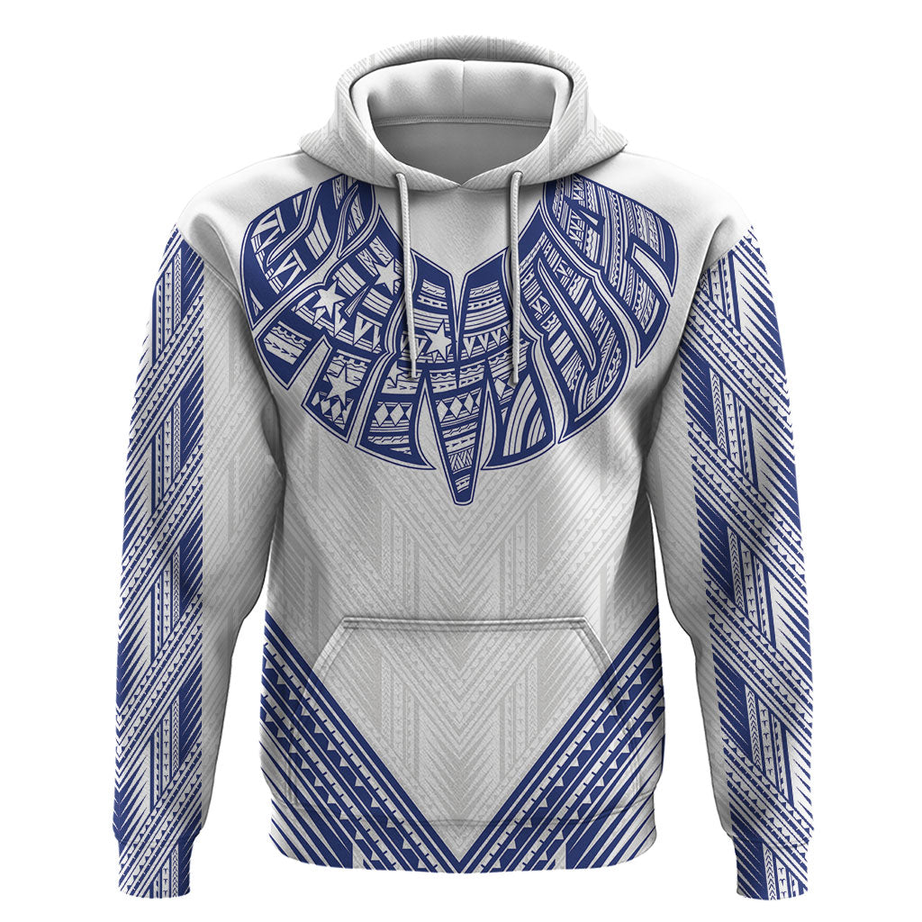 White Samoa Tribal Chest Tattoo Zip Hoodie LT9 Pullover Hoodie White - Polynesian Pride