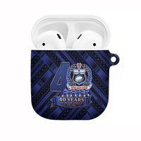 Toa Samoa 40th Anniversary AirPods Case Royal Blue Tribal LT9 Blue - Polynesian Pride