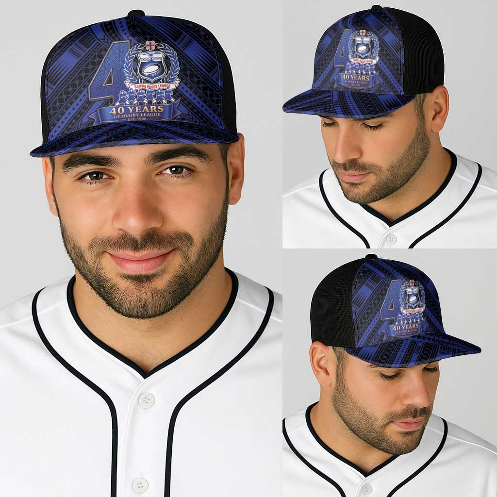 Toa Samoa 40th Anniversary Baseball Net Cap Royal Blue Tribal LT9 - Polynesian Pride