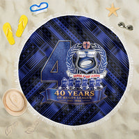 Toa Samoa 40th Anniversary Beach Blanket Royal Blue Tribal LT9 One Size 150cm Blue - Polynesian Pride