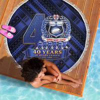 Toa Samoa 40th Anniversary Beach Blanket Royal Blue Tribal LT9 - Polynesian Pride