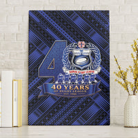 Toa Samoa 40th Anniversary Canvas Wall Art Royal Blue Tribal LT9 Without Frame Blue - Polynesian Pride